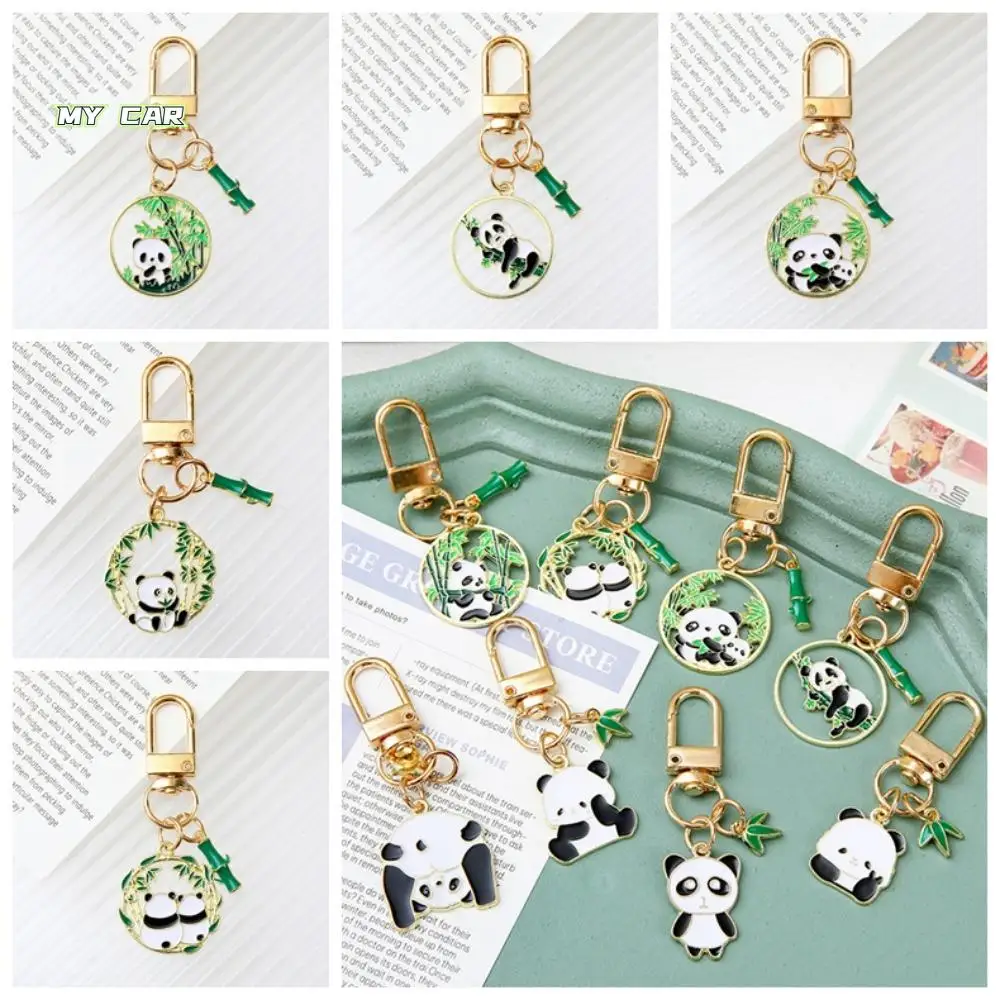 

Key Buckle Cartoon Panda Metal Keychain Creative Kawaii Funny Panda Keyring Metal Cute Panda Key Pendant Jewelry Accessory