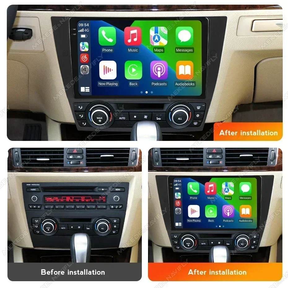 

Беспроводное автомагнитола с CarPlay и Android Auto 2DIN для BMW M3 3 серии E90 E91 E92 E93 2005-2013, аудио-мультимедийный плеер с GPS и FM-стерео