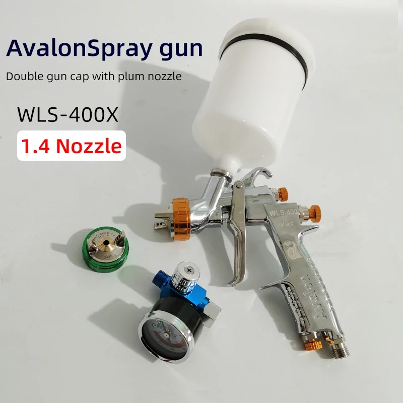 1.4 Nozzle Avalon WLS-400X Car Spray Gun Dual Twin Nozzle Airbrush High Atomization Paint Spray Pneumatic Tool