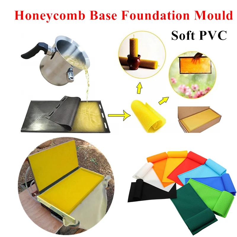 Beeswax Press Sheet Mold Soft PVC Honeycomb Base Foundation Mould Beehive Shovel Beekeeping Beeware Beeswax Candle Making Tool