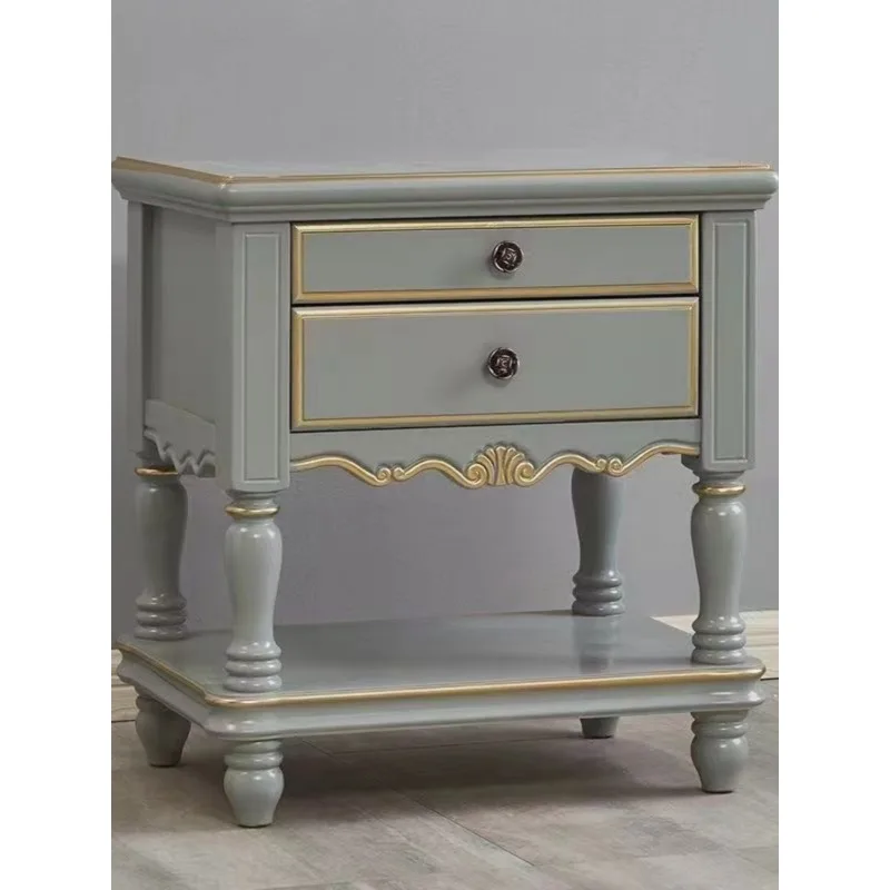 

Simple Modern American Solid Wood Bedside Table Light Luxury Retro Mini Cabinet for Small Apartments Bedroom Storage