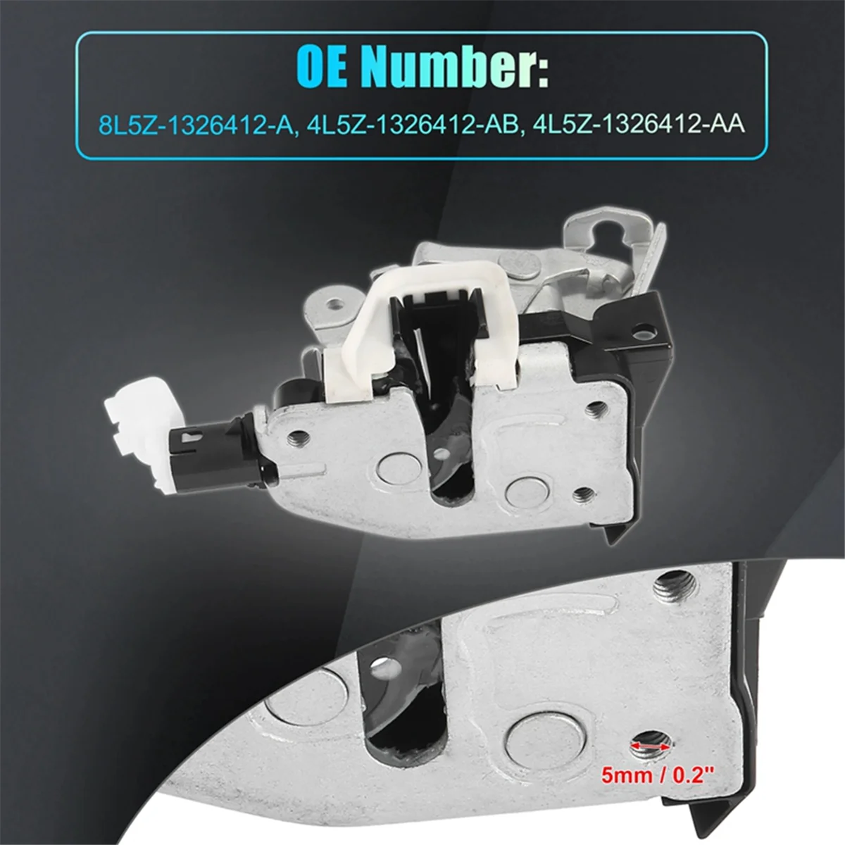 Left & Right Lower Rear Door Latch Lock Assembly for Door Lock Actuator 8L5Z-1326412-A, 4L5Z-1326412-AB