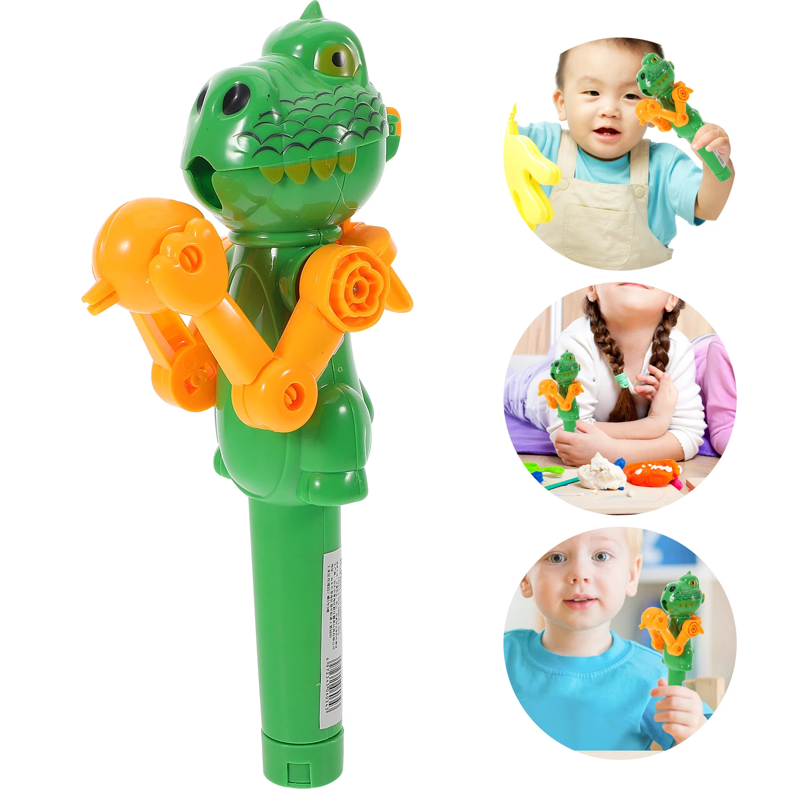 Dinosaur Candy Storage Toy Children s Fruit Flavored Sweet Dispenser Robot Lollipop Holder Halloween Treats Novelty Gag Gift