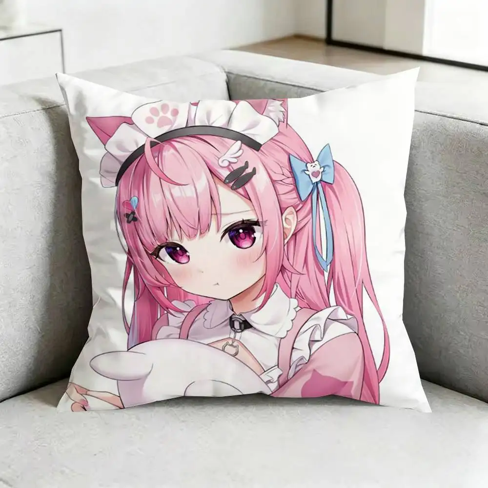 VTuber Y-Yuki Sakuna-A Square Double-Sided printed Pillow Case Bedroom Bedside Pillow Sofa Cushion Cover Gift