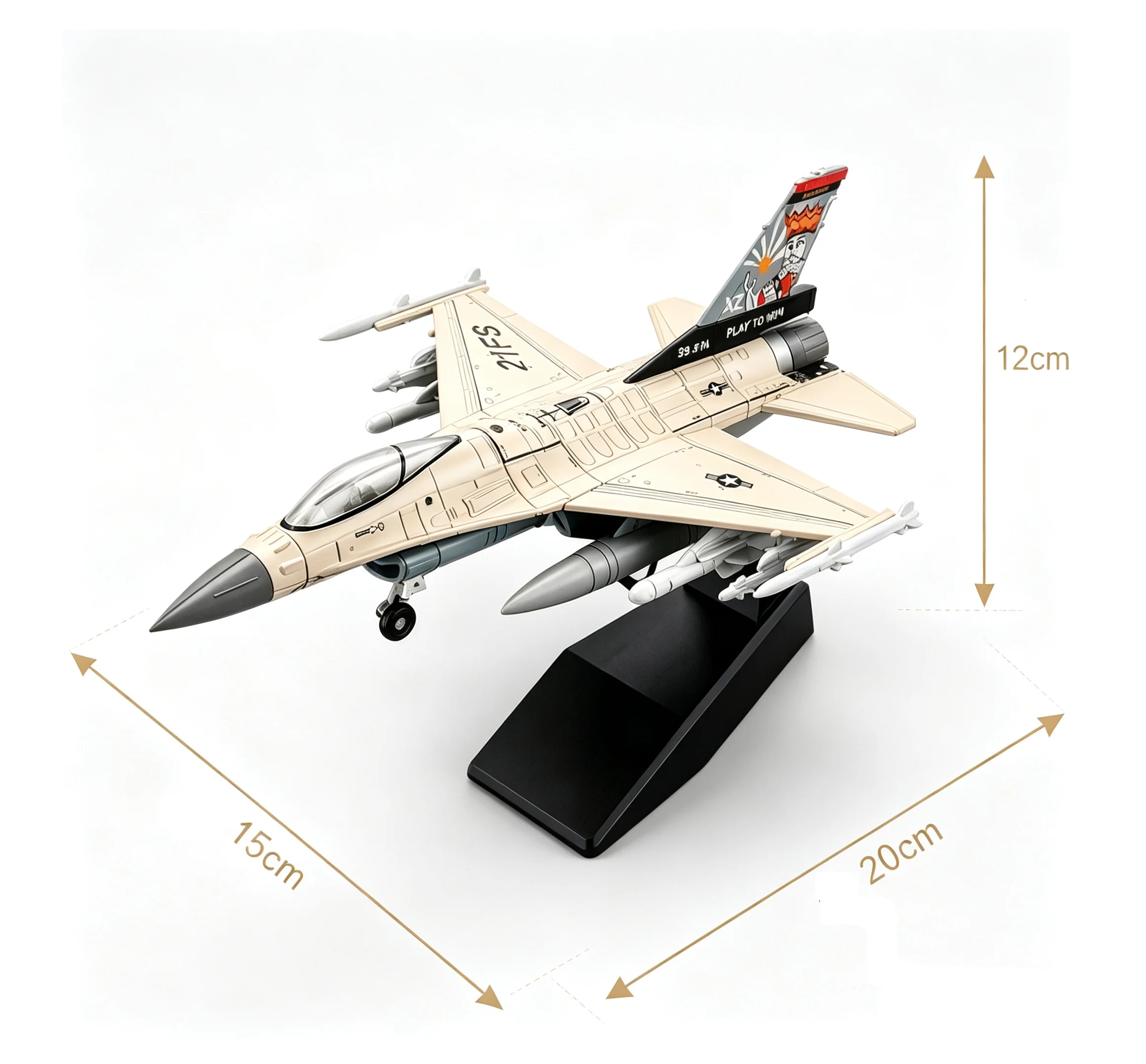 1:72 F-16 Fighting Falcon Kampfjet-Modell, Legierung, Kunststoff, Militärflugzeug-Replik, Sammlerstück, Geschenk, Schreibtischdekoration für Luftfahrt-Hobby – Detail 7
