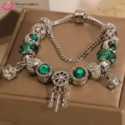 Pan Family Style Bracelet Female Diy Fine Vintage Green Dream Catching Net Pendant Bracelet Net Red Forest Snake Bone Bracelet