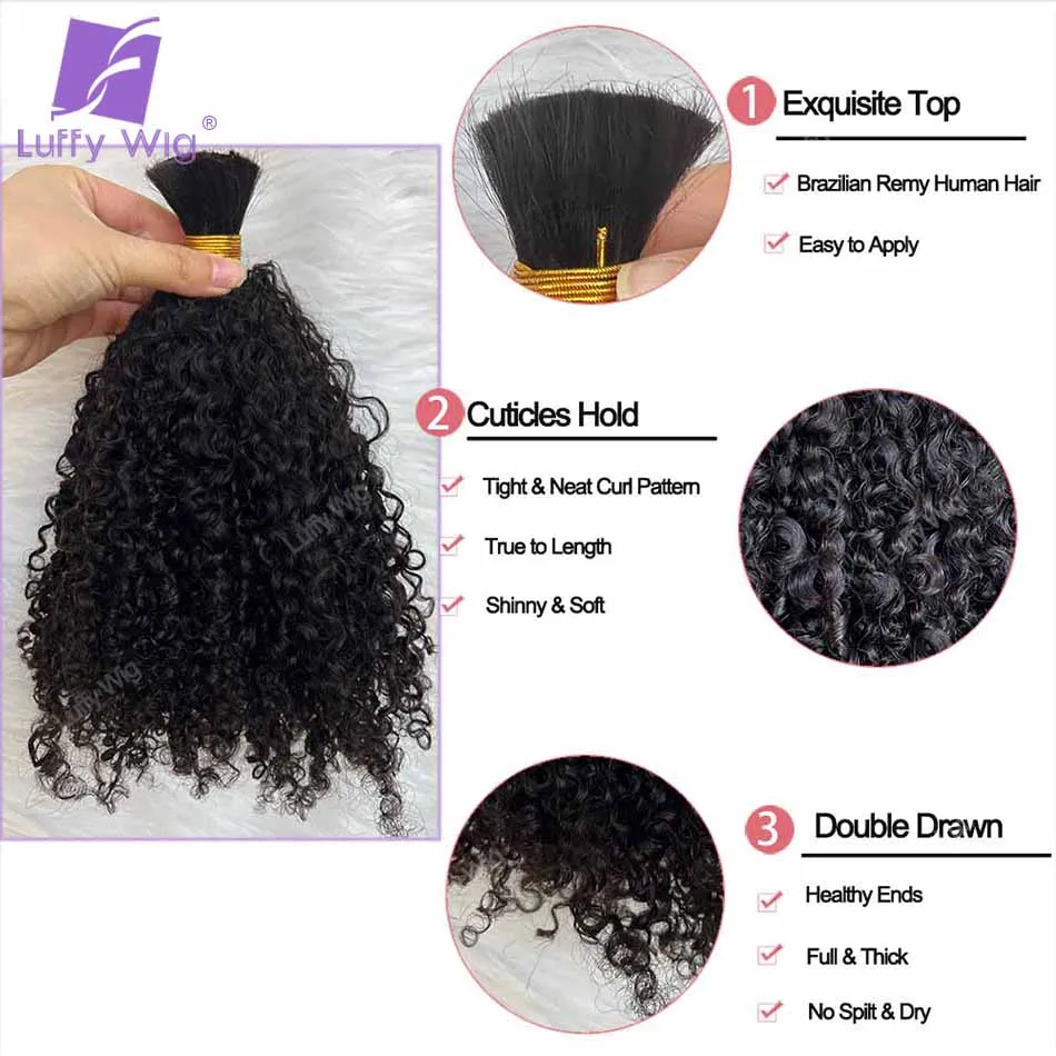 Bulk Menselijk Haar Afro Kinky Krullend Vlechten Hair Extensions Mongoolse Remy Menselijk Haar Boho Box Vlechten Bundels Voor Zwarte Vrouwen