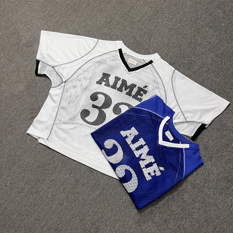 تي شيرت American Casual Me Outdoor Wear Youth Trend Summer V-ne ort Sve تي شيرت فضفاض مناسب من القطن الخالص مطبوع أنيق