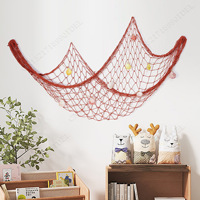 100*200cm Big Blue Fishing Net Kids Favor Nautical Ocean Theme Birthday Party Supplies DIY Summer Home Room Hanging Wall Decor