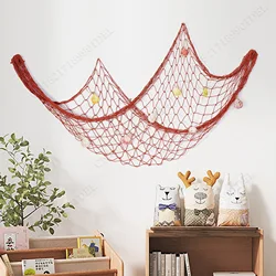 100*200cm Big Blue Fishing Net Kids Favor Nautical Ocean Theme Birthday Party Supplies DIY Summer Home Room Hanging Wall Decor