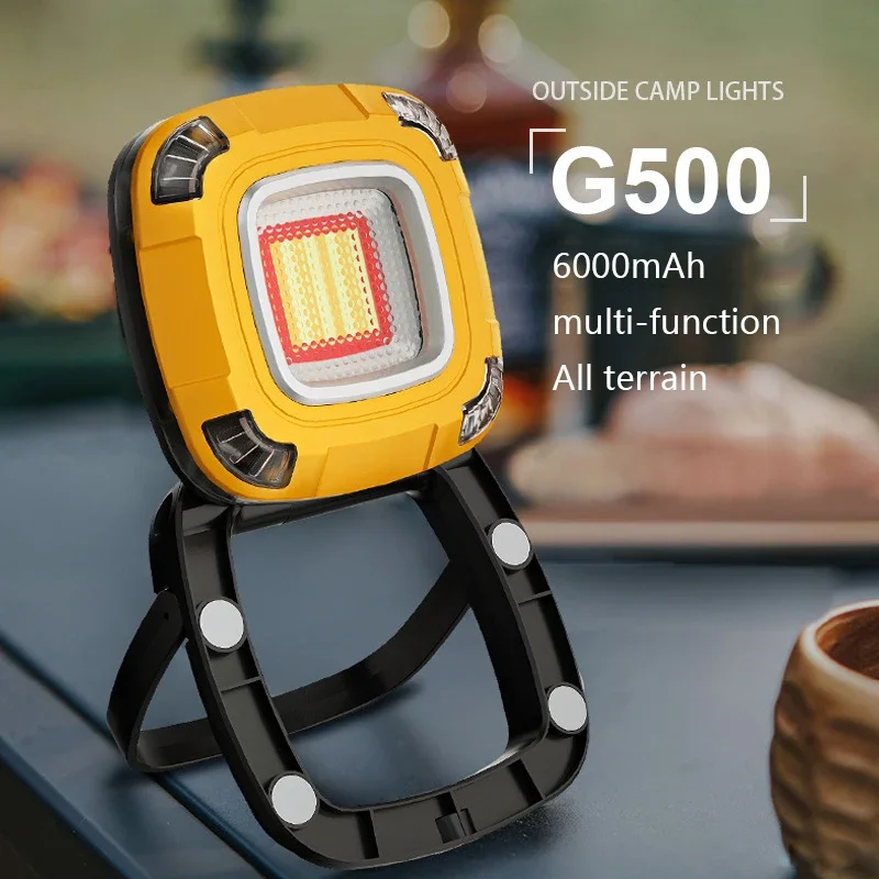 Strong Light COB Camping Light USB Rechargeable Torch Portable Outdoor Power Bank Camping Fishing Emergency Work Lamp with Hook