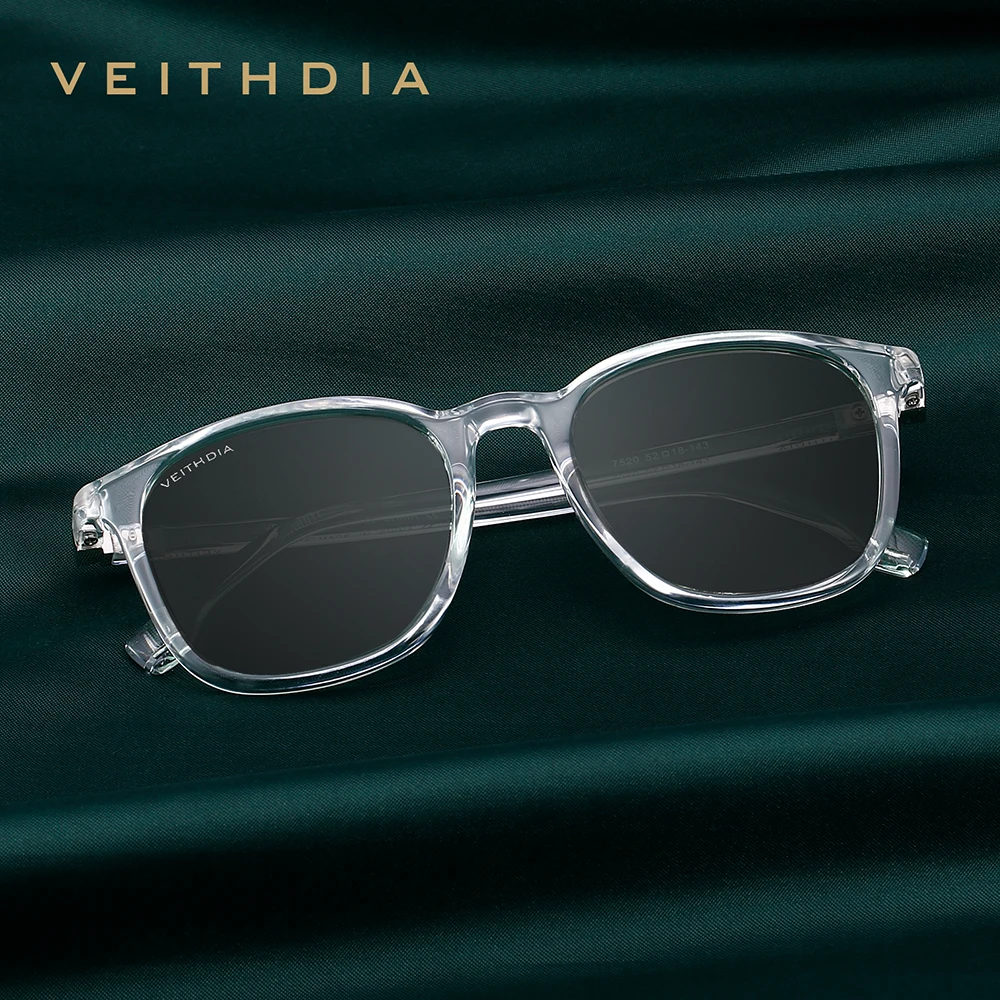 VEITHDIA Brand Men‘s Sunglasses Retro TR90 Eyeglasses Polarized Lens Vintage Eyewear Male Driving Sun Glasses For Women V7520