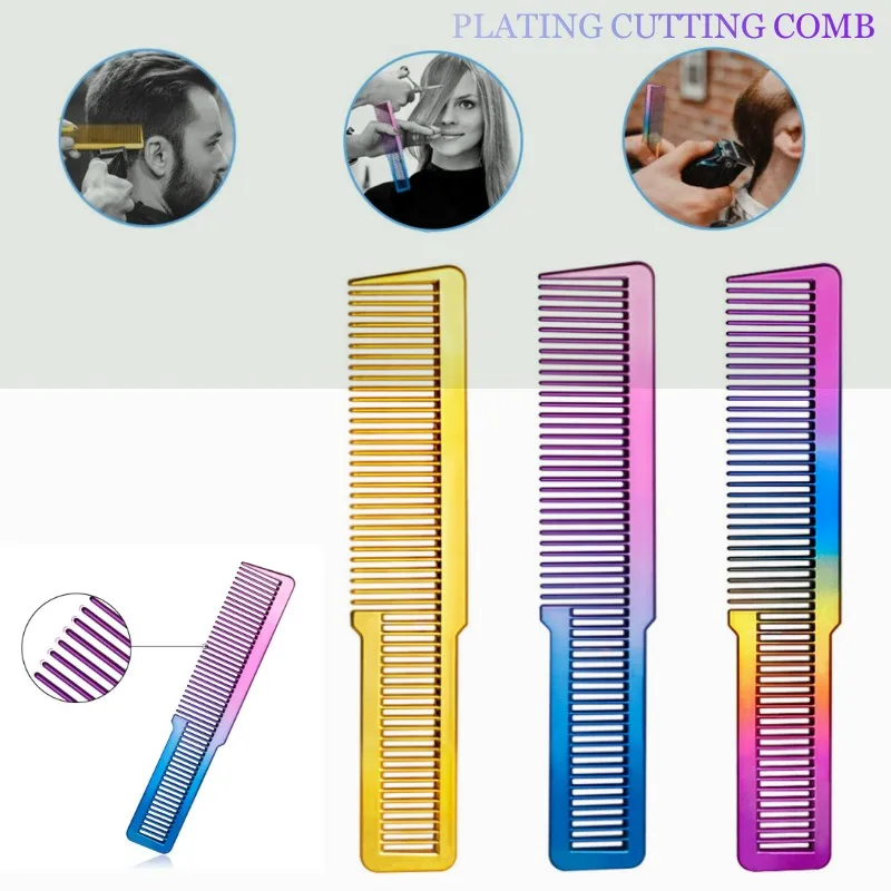 

Professional Electroplating Haircut Hairdressing Comb Colorful Rainbow Comb Portable Barber Hairdressing Tool Salon Comb Brushes