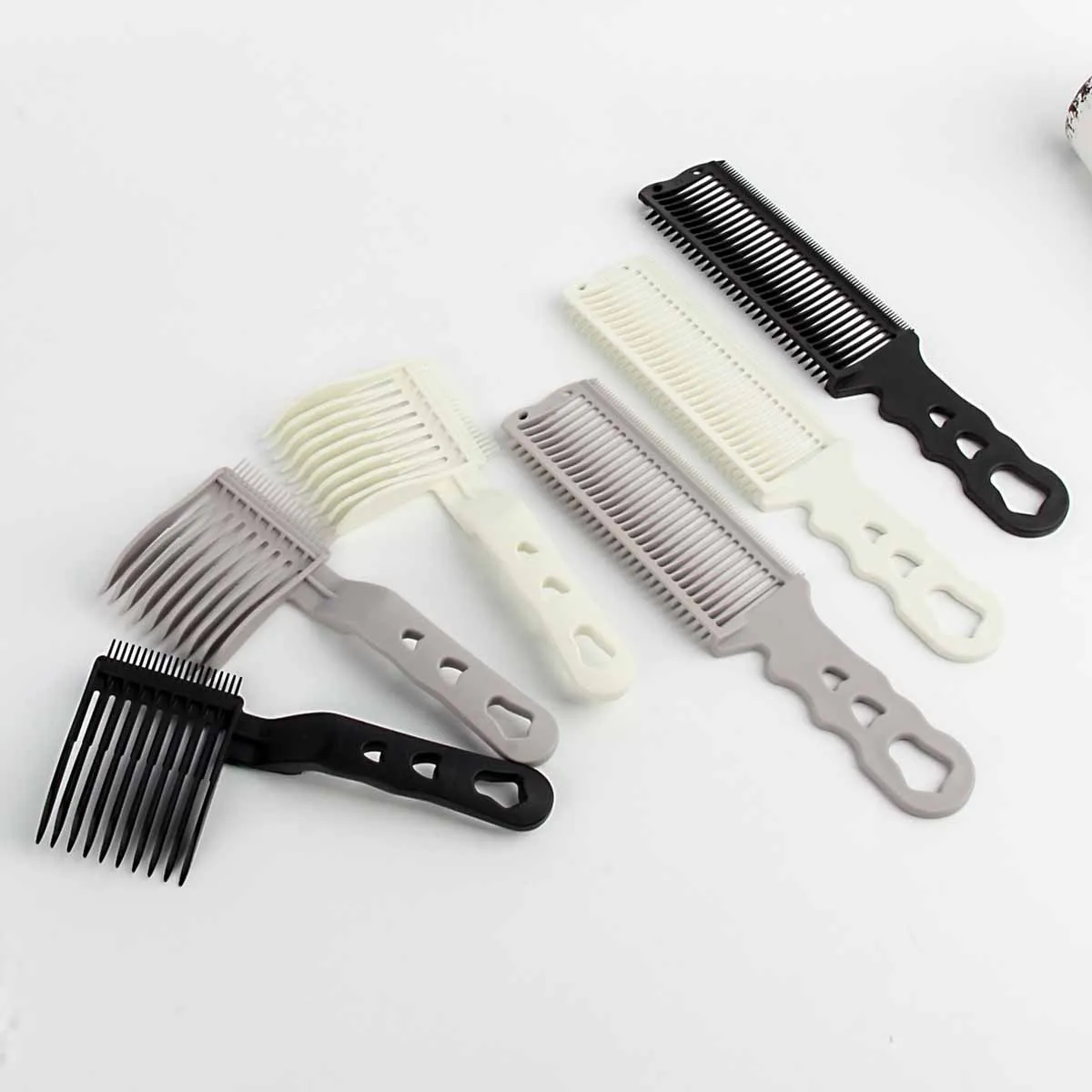 이발사 플랫 탑 헤어 컷 빗, 아크 디자인, 곡선 위치, 헤어 클리퍼 빗, 살롱 미용사 도구, 업그레이드 키트, 2 개