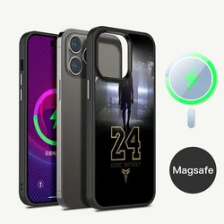 No.24 K-Kobe Basketball Player  Phone Case Magesafe Magnetic Wireless Charge Case For iPhone 11 12 13 14 15 Pro Max Plus Mini