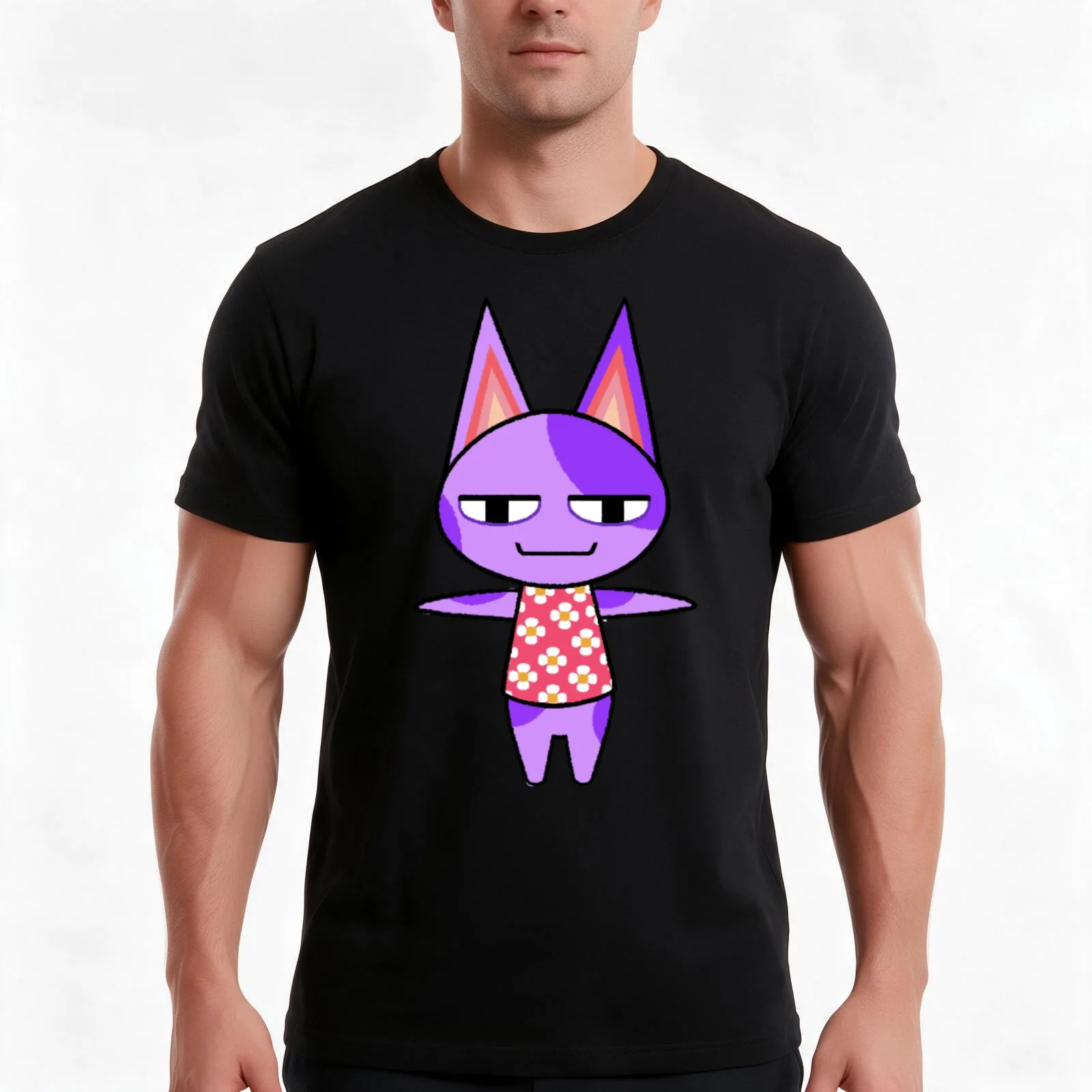 Bob T-Posing T-Shirt, Summer Casual Cotton Tee, Oversized Streetwear Tops, Vintage Graphic Print, Loose Fit Short Sleeve