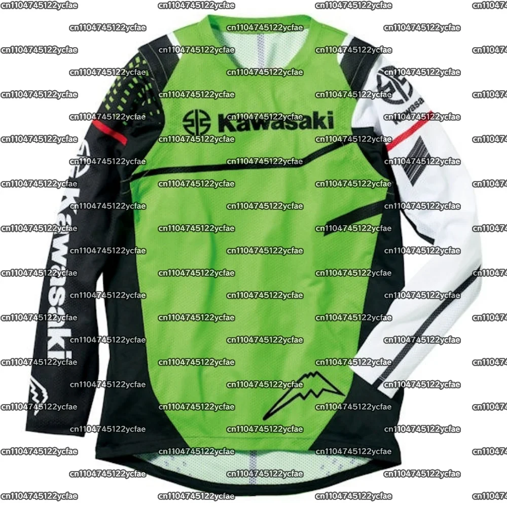 

Kawasaki осенняя быстросохнущая дышащая одежда для горной езды по бездорожью с длинными рукавами для взрослых и детей, модное снаряжение для верховой езды