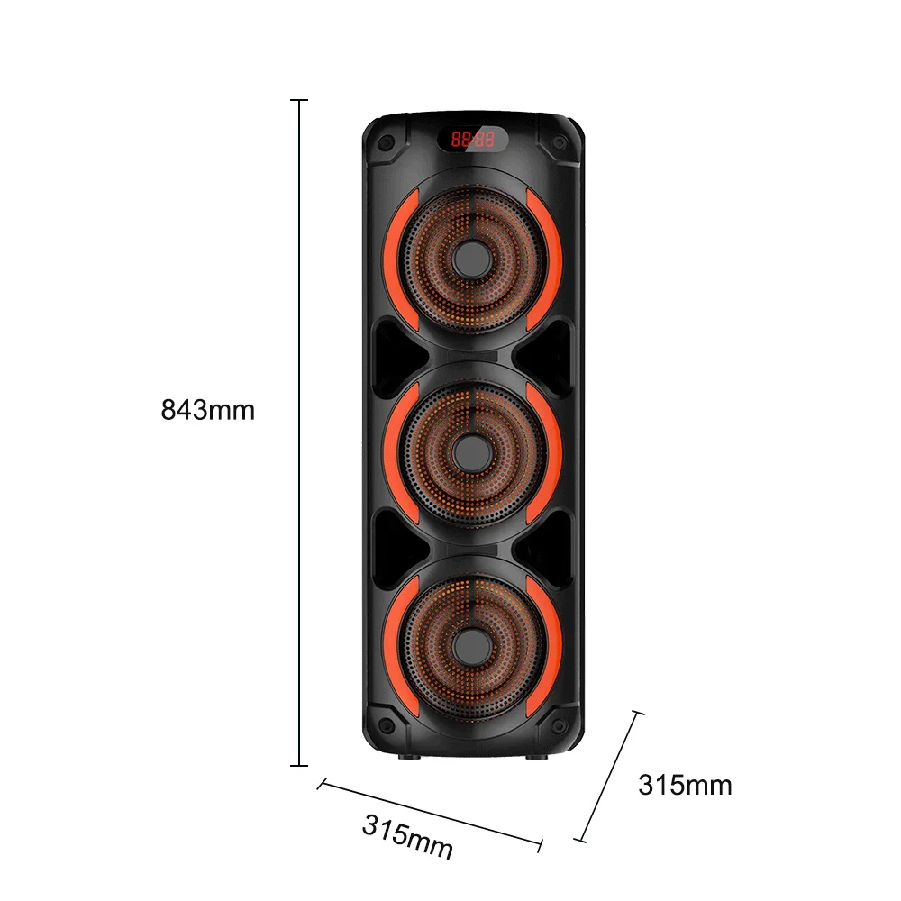 고출력 블루투스 스피커, 야외 휴대용 서브우퍼 가라오케 파티 사운드박스, RGB LED 조명 스피커, 스퀘어 댄스 스피커