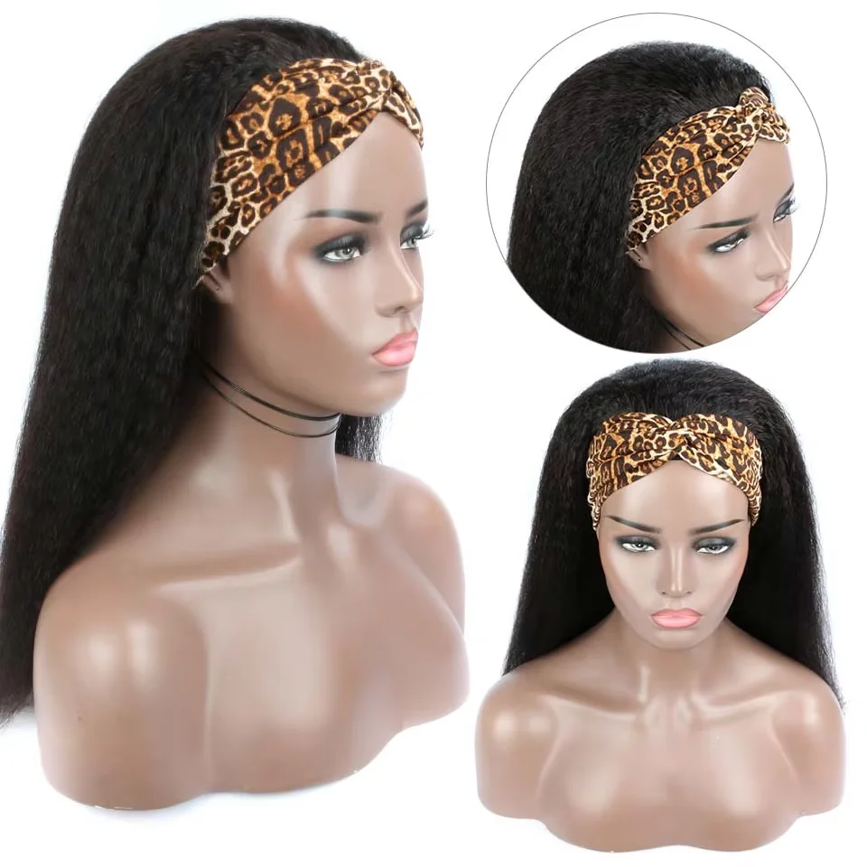 Peruca de cabeça cabelo humano kinky peruca reta sem cola peruca para mulheres cabelo humano brasileiro yaki perucas de cabelo humano