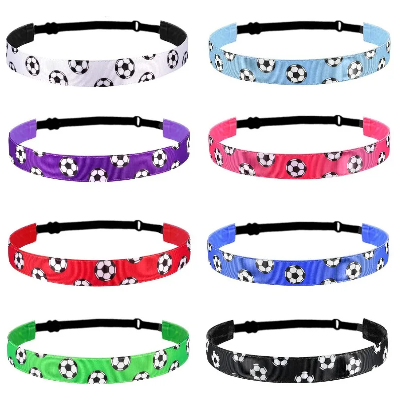 

Candy Color Football Yoga Headbands Elastic Sweatband Anti Slip Running Hair Accessories Fashion Sport Headband