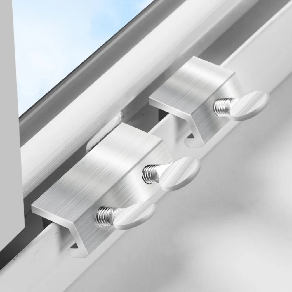 New Aluminum Alloy Window Locks Adjustable Sliding Security Sliding Door Clips Safety Window Lock Stopper Window