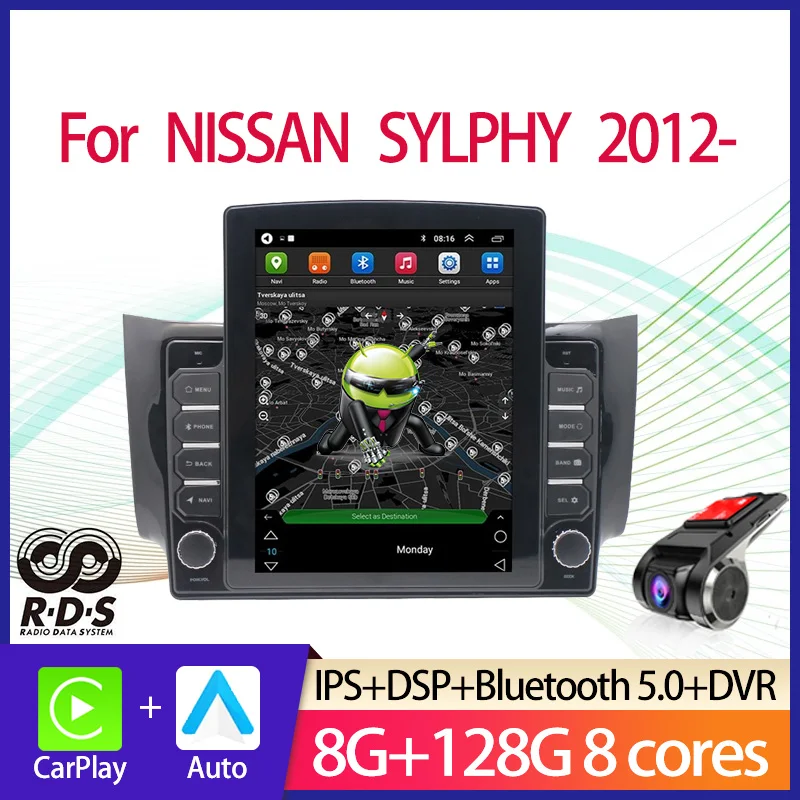 Car GPS Navigation Android Tesla Style For NISSAN SYLPHY 2012- Auto Radio Stereo Multimedia Player With BT WiFi Mirror Link