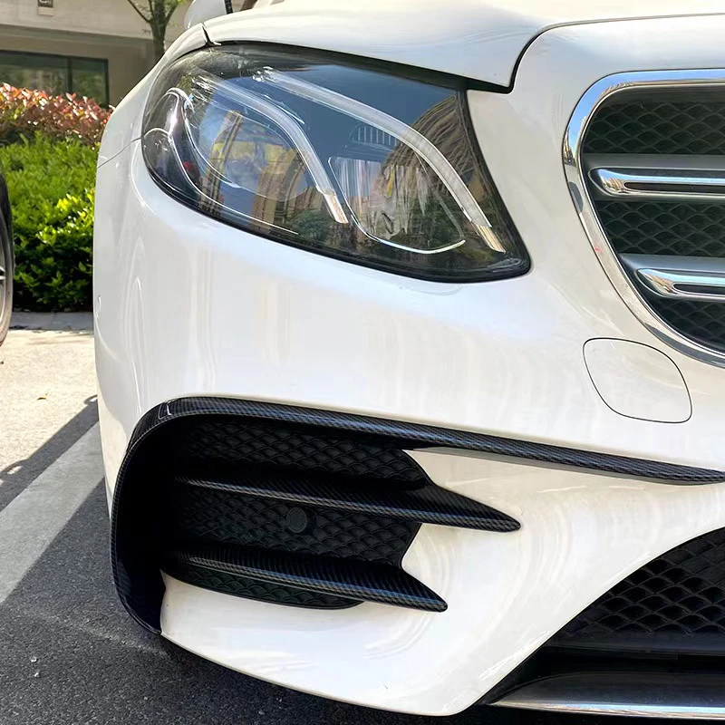 

Car Front Bumper Splitter Spoiler For Mercedes Benz E Class W213 2016-2020 Spoiler Fog Light Trim AMG Wind Knife Car Accessories