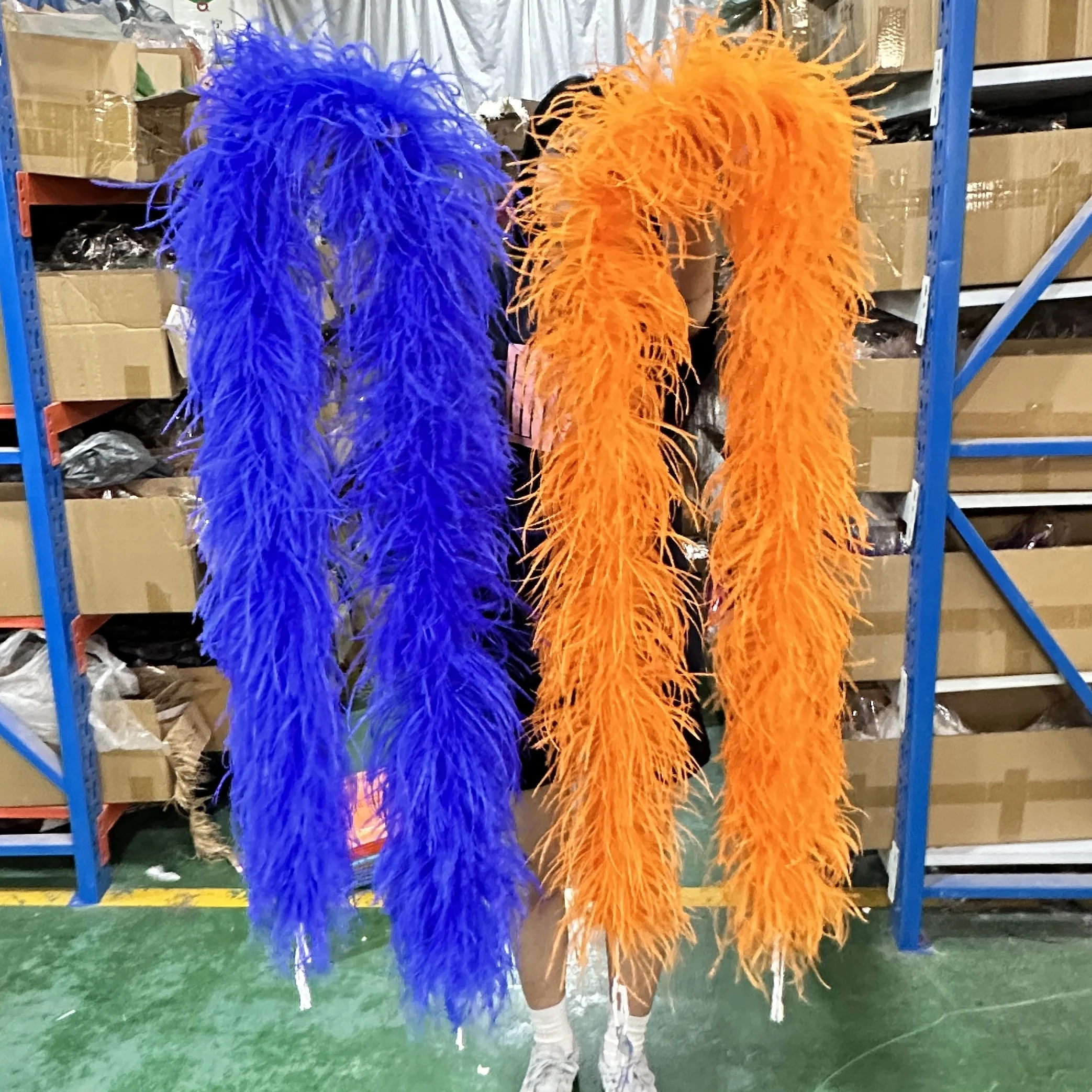 3Meter Ostrich Feather Boa Scarf 6 8 10 15 20ply Thick Ostrich Shawl Plumas Craft for Wdeeing Party Dress Clothes Scarf Decor