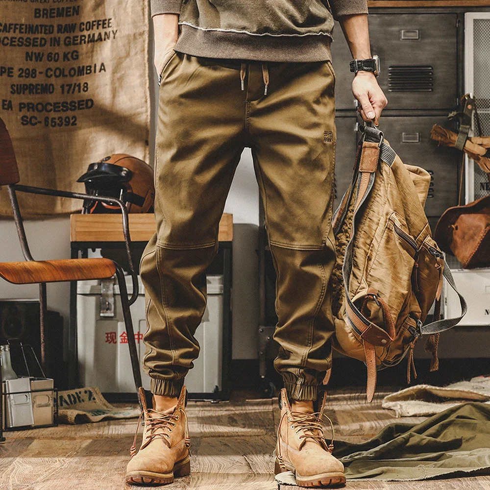 American Retro Function Pants Men's Loose Straight Military Jogger Beamed Harem Pants Pocket Pantaloons Travel Explore Wander