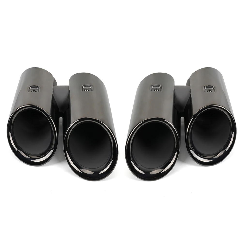 

1 Pair Stainless Steel Car Rear Exhaust Tip Exhaust Pipes Muffler Tips Tail Pipe Vent Kit for Porsche Macan 2019-21