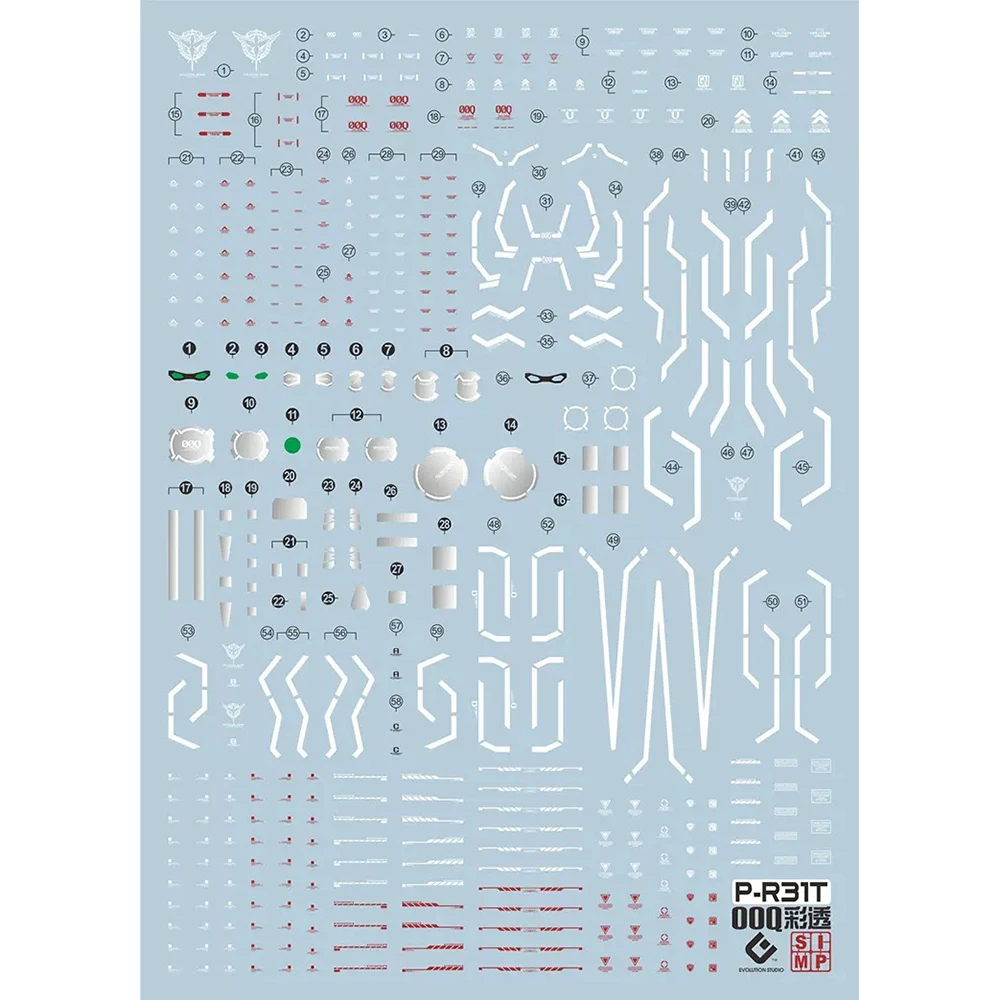EVO Water Decals Model Slide Decals Tool Voor 1/144 RG 00Q Volledige Sabel Trans-AM Fluorescerende Sticker Collectie Modellen Accessoires