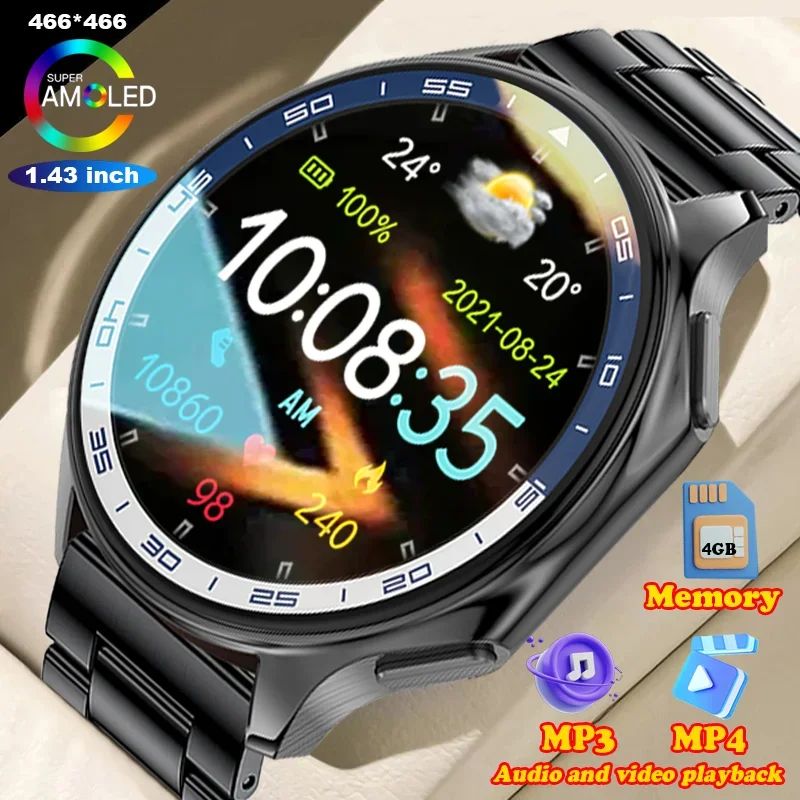 AM1.43-inch AMOLED high-definition round screen men's smart watch Tianyi HeXin HX3918 live detection health monitoring watch