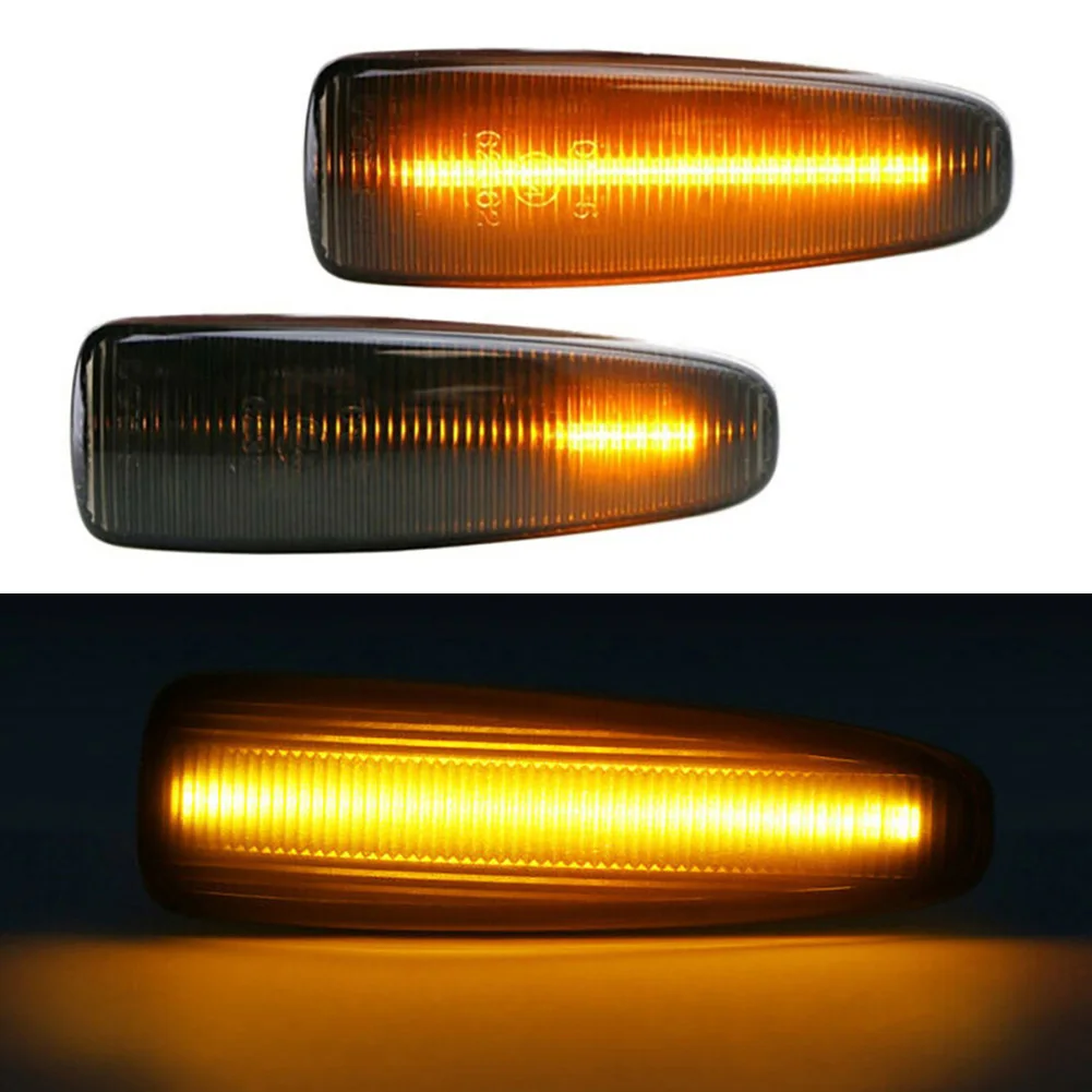 Smoked Dynamic Amber LED Side Marker Lamp for Mitsubishi For Lancer for Evolution X Mirage 2007 to 2017 Compatible
