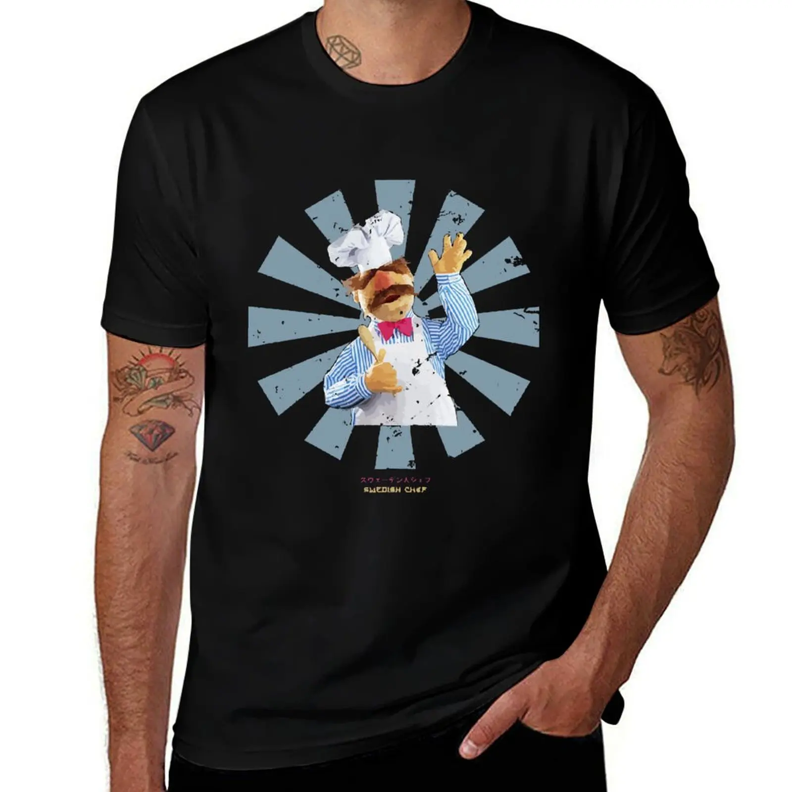 

cotton Muppets luxury t t man Japanese T-Shirt shirt Swedish Retro Chef shirt pack