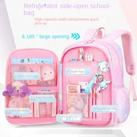 Nueva mochila escolar para estudiantes y niñas, mochila para puerta de refrigerador de princesa, Protector de columna vertebral, bolsos de hombro, bonito impermeable, arcoíris
