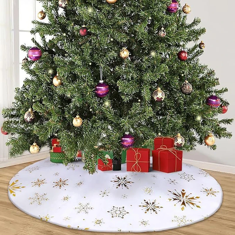 Plush Creative Christmas Tree Skirt 78cm 90cm 120cm White Christmas Trees Foot Sparkle Carpet Skirts Mat New Year Party Supplies