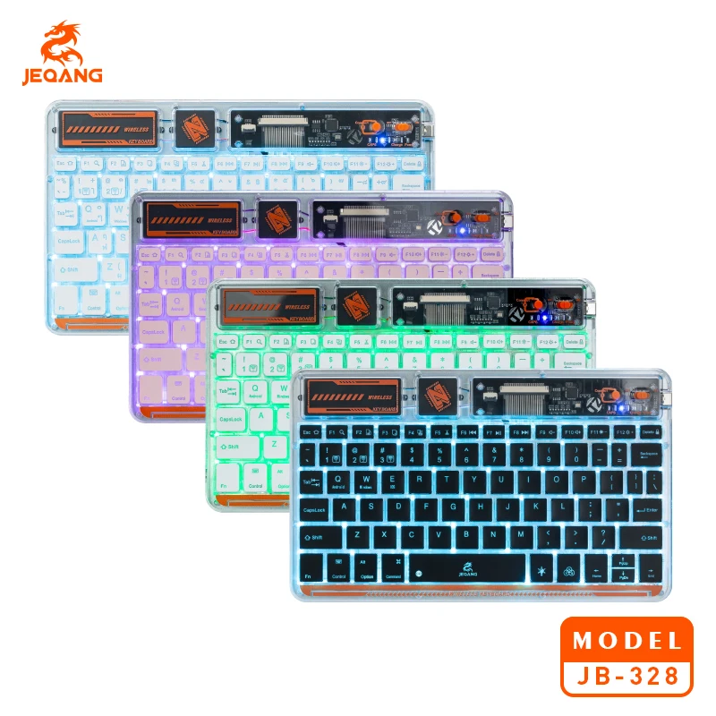 

JEQANG JB-328 Transparent charging backlit Bluetooth keyboard
