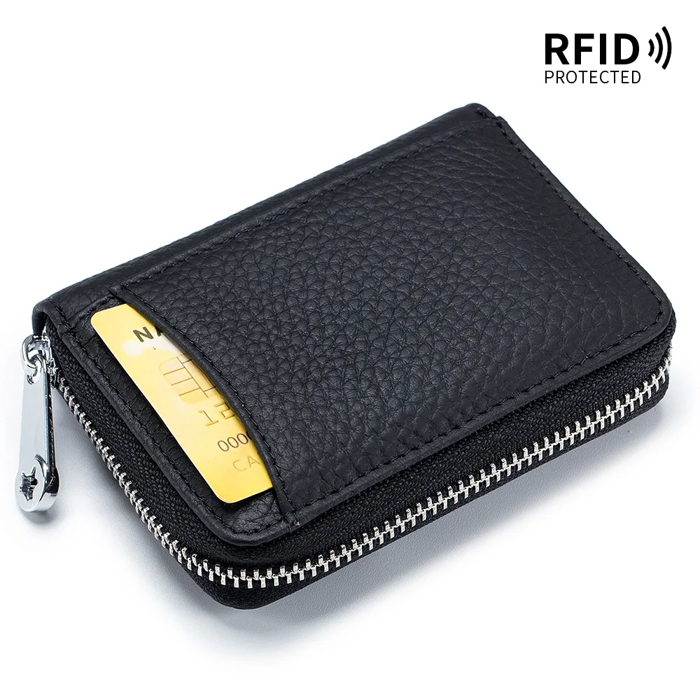 New Women Wallets Female Genuine Leather Purse Large Capacity RFID Purses Small Soft Cowhide Money Bag Mini Coin Card Holders