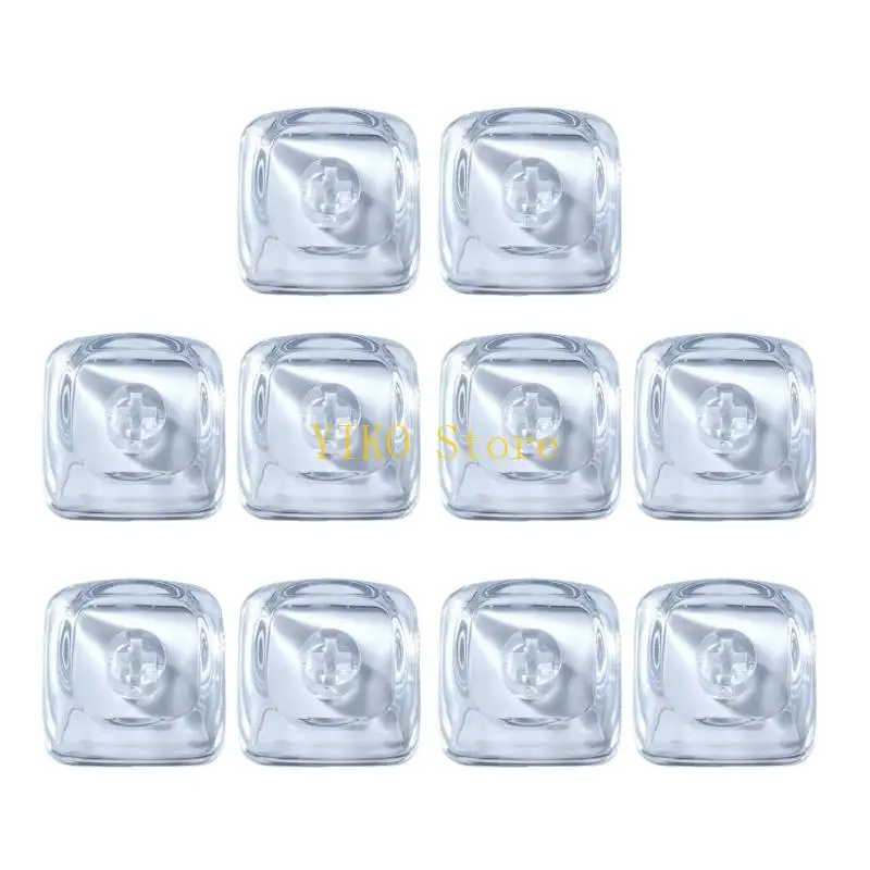 K32C 10Pieces Desk Styling Keycap Set for Mechanical Keyboard, Blank Clear Accent Keycaps with Stem Mount