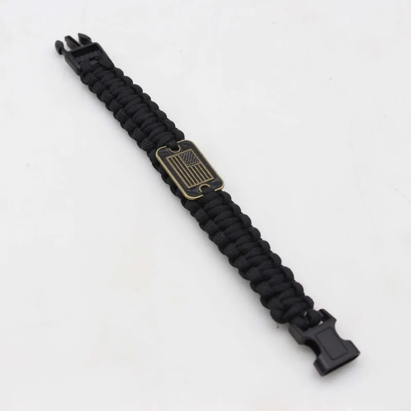 Paracord pulseira ao ar livre presente promocional evento caridade pulseira artesanal sete núcleos paracord tecido pulseira