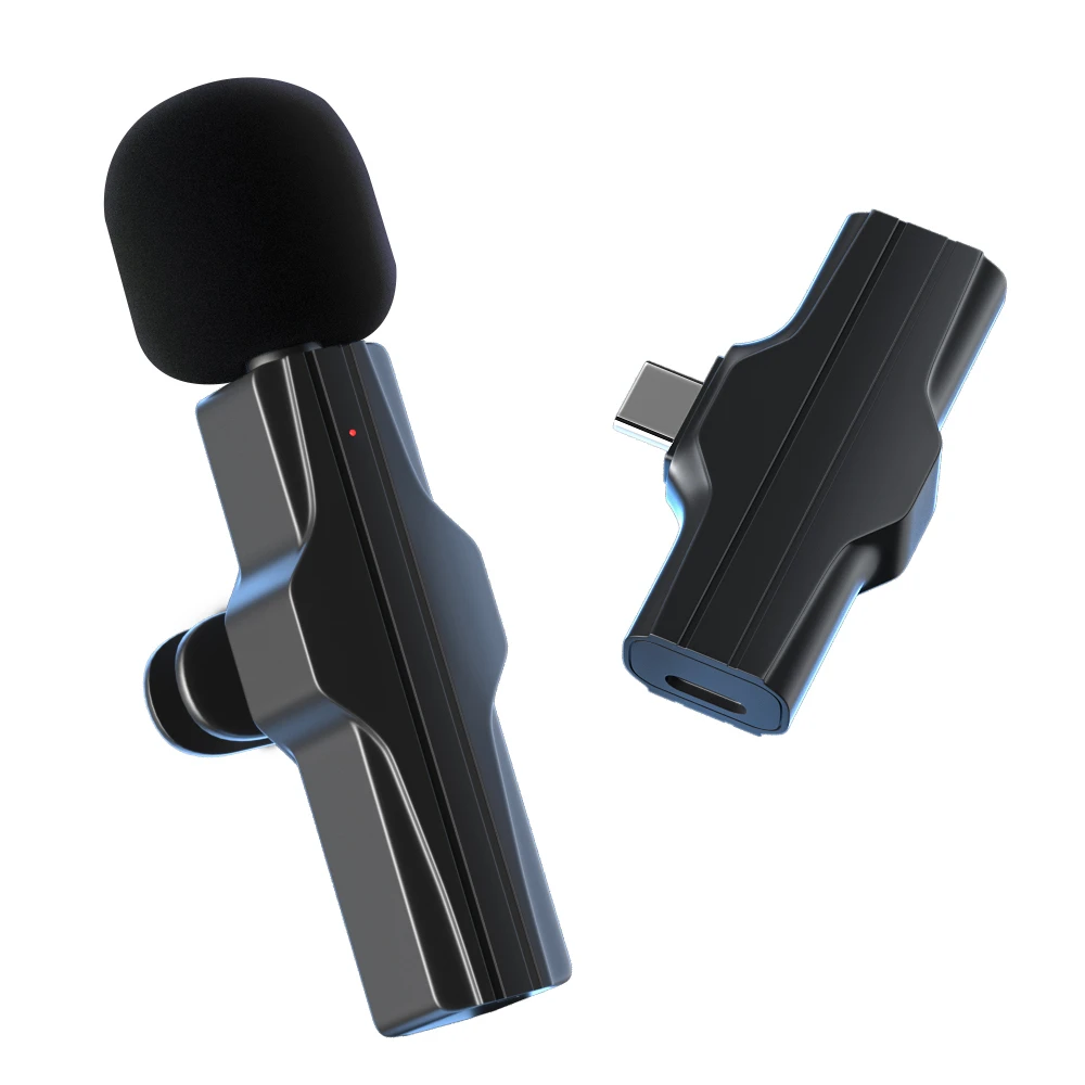 Lavalier ميكروفون لاسلكي صغير محمول تسجيل الصوت والفيديو ميكروفون صغير آيفون أندرويد البث المباشر الألعاب الهاتف هيئة التصنيع العسكري