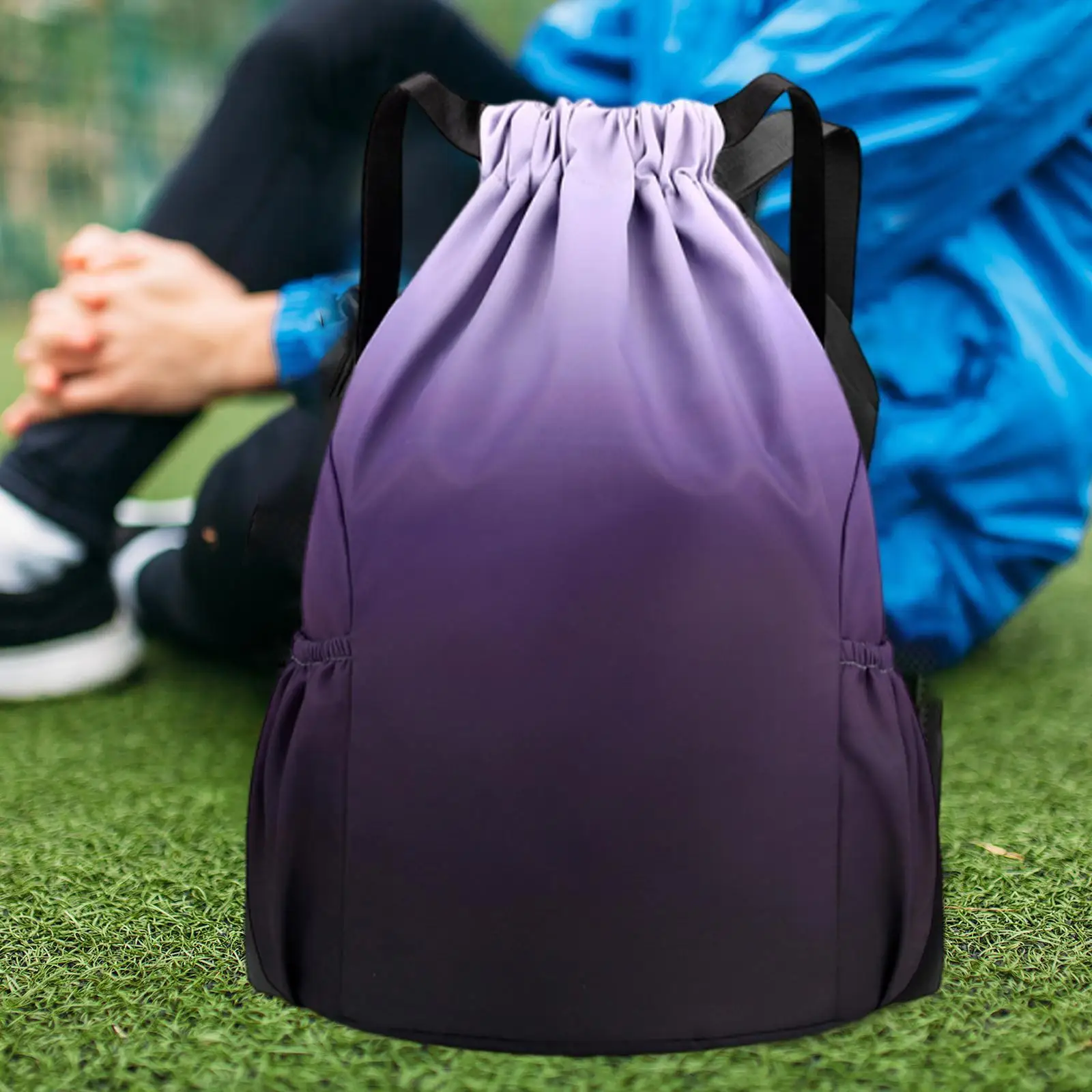 Drawstring Backpack Men Women Lightweight Sport Gym Sackpack Sports Gym Bag for Rugby Ball Hiking Volleyball Shopping view 4