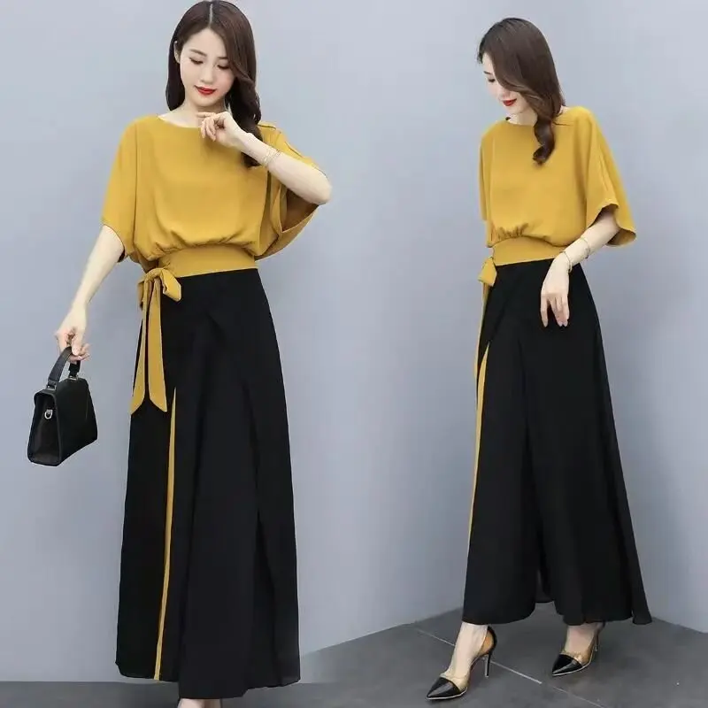 

Elegant Summer Outfit Goddess Style Two-Piece Set Trendy Streetwear Fashion Queen Skirt Pants Anti-Aging Summer Look