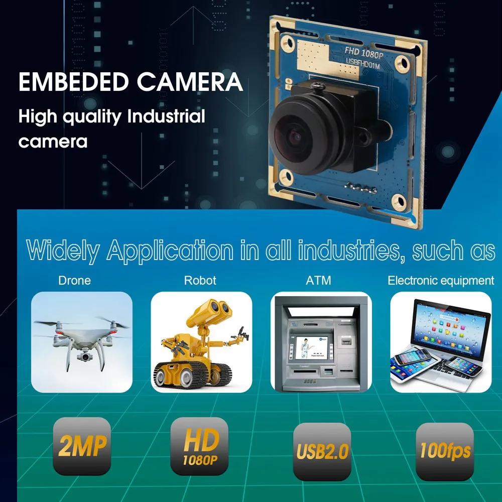 ELP 1080P 풀 HD 광각 USB 카메라 모듈, OV2710 640x480 120fps 미니 웹콤, 로봇용 180 도 어안 렌즈 포함