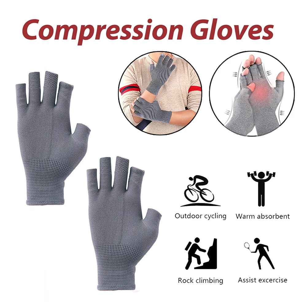 Arthritis Compression Gloves Finger Pain Relief Hand Wrist Thumb Stiffness Glove Swollen Joints Support Wrist Fingerless Gloves