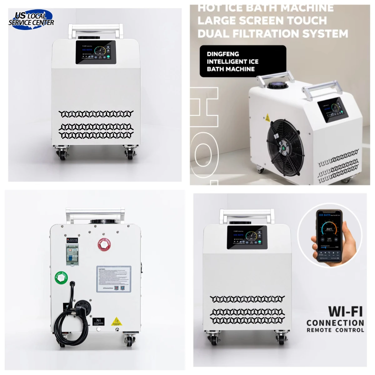 

0.5HP-1.5HP High Speed Cold Plunge Chiller WiFi Timer Ice Bath Chiller With Pump Filter Compressor Remote