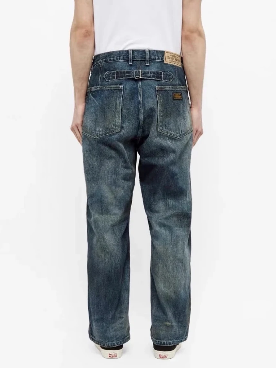 

Мужские повседневные джинсы Waed Distred с эффектом потертости, средней посадкой, свободного кроя, весна-осень, из хлопкового денима, бренд MADN BG