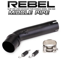Motorcycle Exhaust Modify Stainless Black 51MM Middle Pipe For Honda CMX300 CMX500 Rebel 300 Rebel 500 Escape Adapter Tube