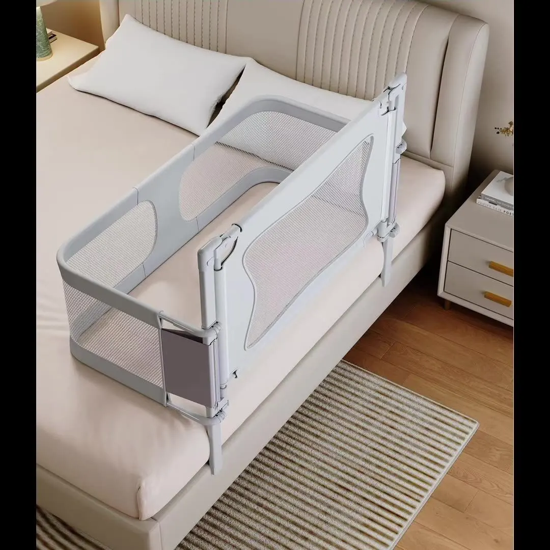 Babyfond Small Apartment Anti-pressure Crib Bed Middle Bed Fence Newborn Baby Fence One-click Folding Movable