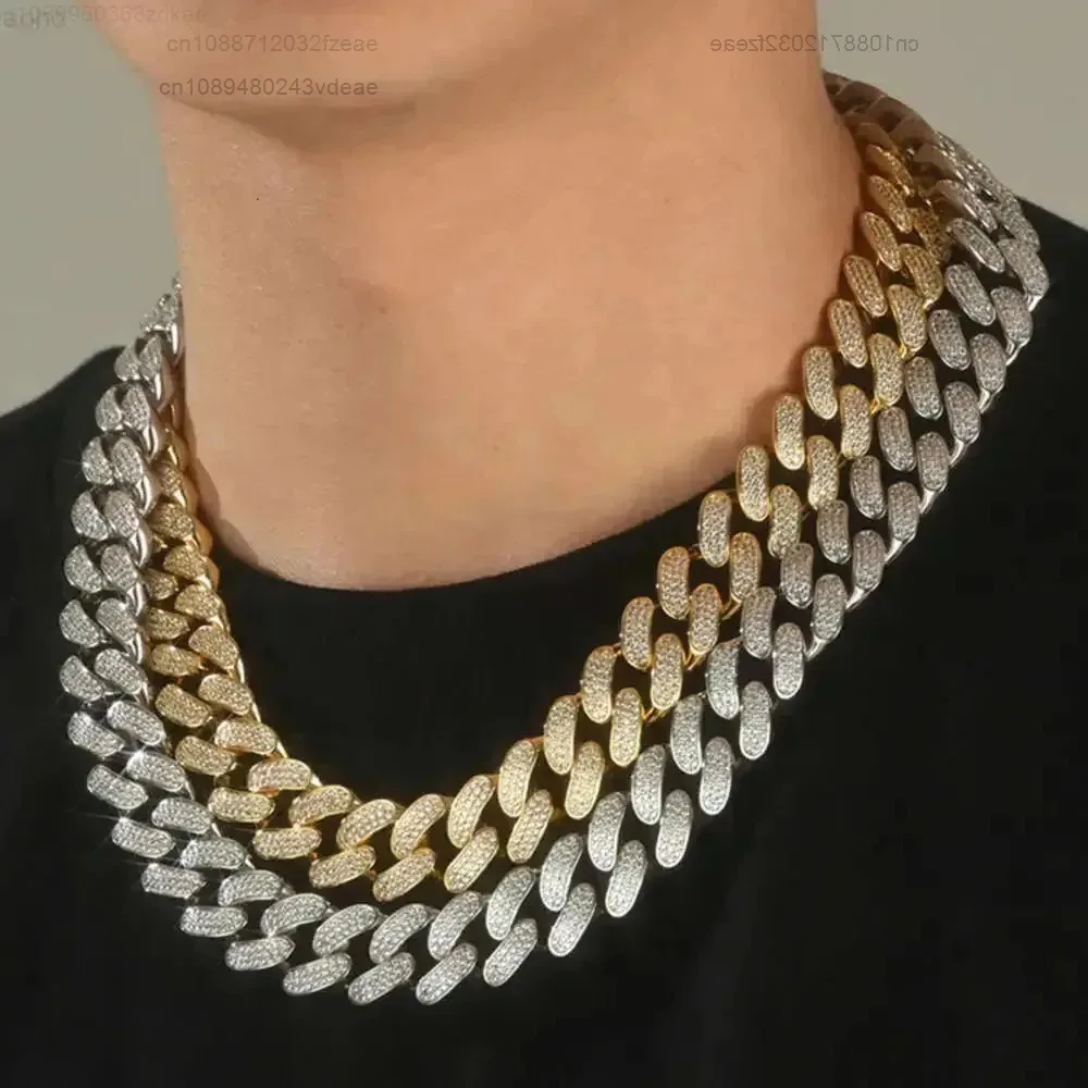 

Factory Wholesale Iced Out Custom Hip Hop Zircon Mens Miami Cuban Necklace Chain